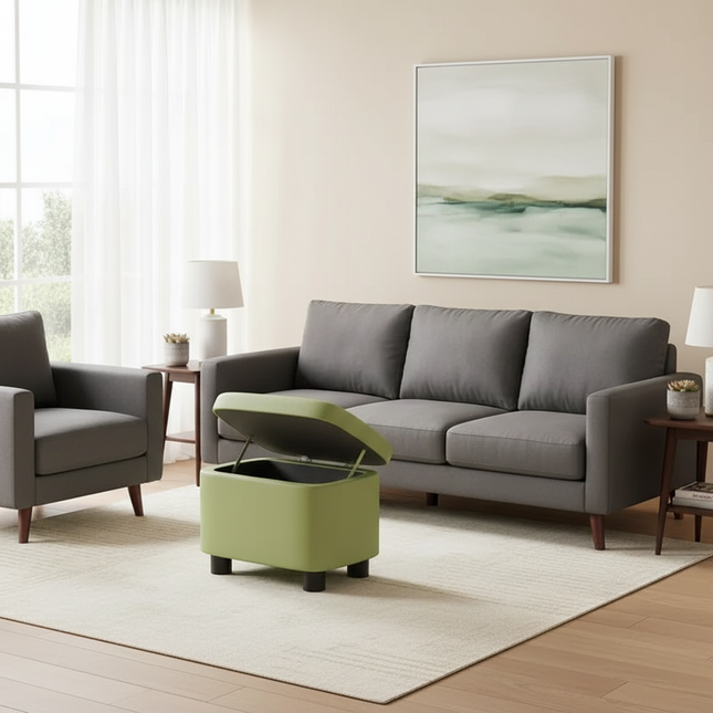 home Furniture Household Low Stool Living Room Coffee Table Sofa Stools Soft Bag Pier Ottoman Footrest With Storage Space Stool - gallery 1