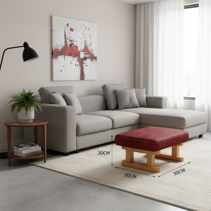 Colorful Small Wooden Stool with Non-Slip Pad Footrest Seat Square Household Living Room Hallway Sofa Tea Stools - gallery 1