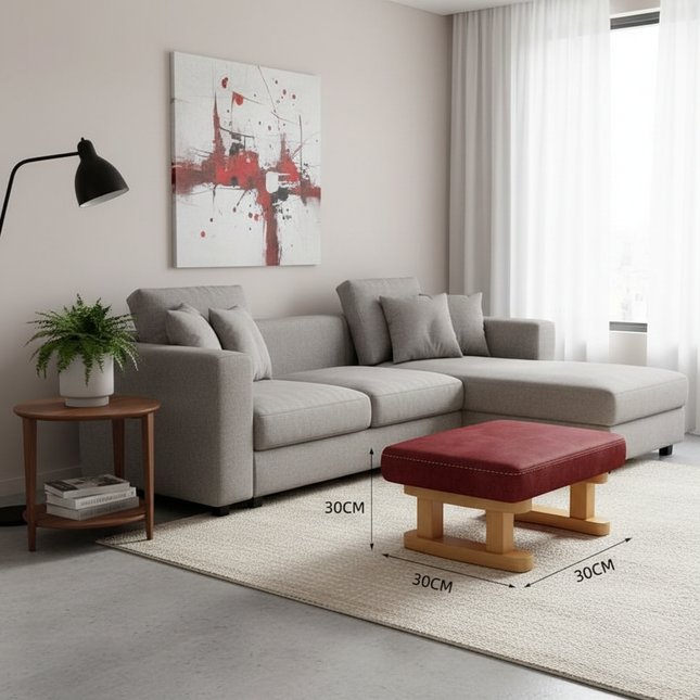 Colorful Small Wooden Stool with Non-Slip Pad Footrest Seat Square Household Living Room Hallway Sofa Tea Stools - gallery 1