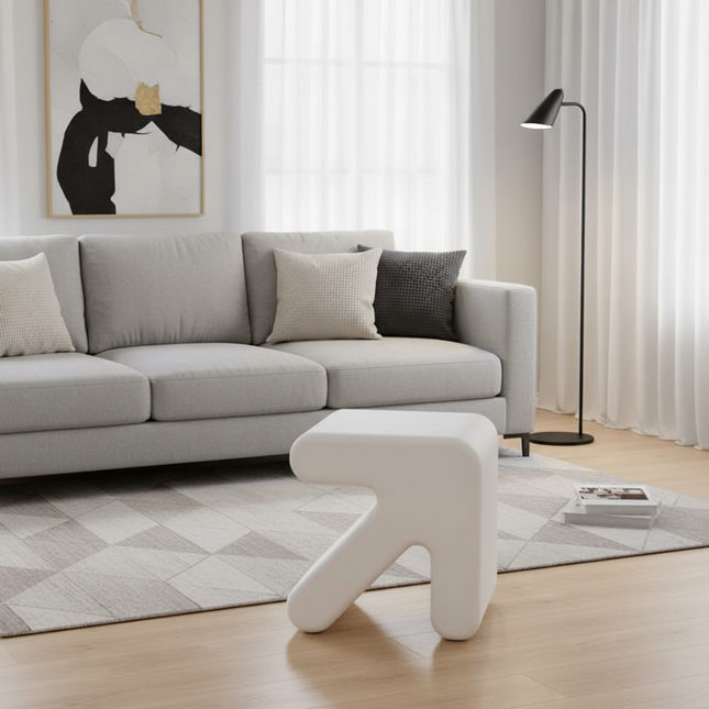 Warming New Style  Modern Simple Arrow Stool Creative Plastic Small Love Stool Fitting Room Door Shoe Stool Rest Stool - gallery 1