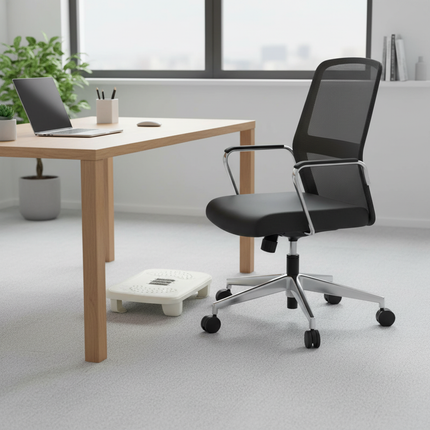 Foot Stool for Work Desk with 180 Degree Shake Design Massage Rollers Suitable for Working Gaming - gallery 1