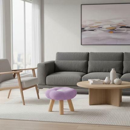 Wooden Small Foot Stool Non Slip Foot Rest Under Desk Footrest Ottoman Soft Stool for Playroom Apartment Porch Bedroom - gallery 1