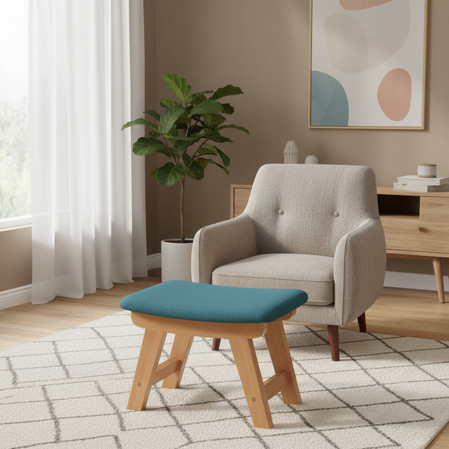 Cloth Small Stool Creative Household Shoe Stool Tea Table Stool Living Room Wood Solid Bench Modern Simple Sofa - gallery 1