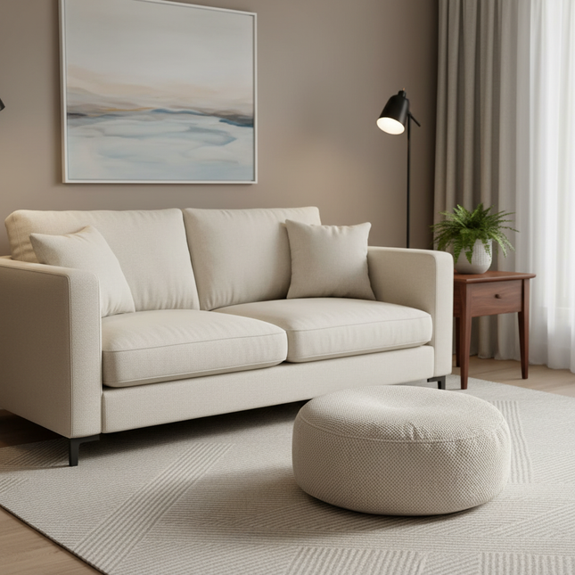 Fabric Removable and Washable Round Floor Futon Seat Pouf Ottoman Foot Rest  Window Living Room Tatami Low Stool Pedal - gallery 1