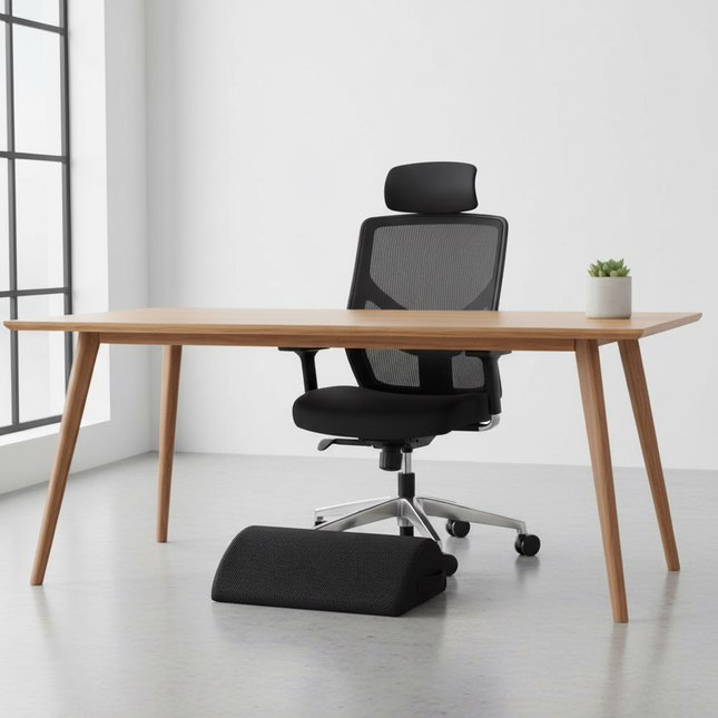 2 Heights Adjustable Foot Rest Under Desk, Soft Memory Foam Footrest Under Desk  for Foot Rest At Work, Home, Airplane, Travel - gallery 1