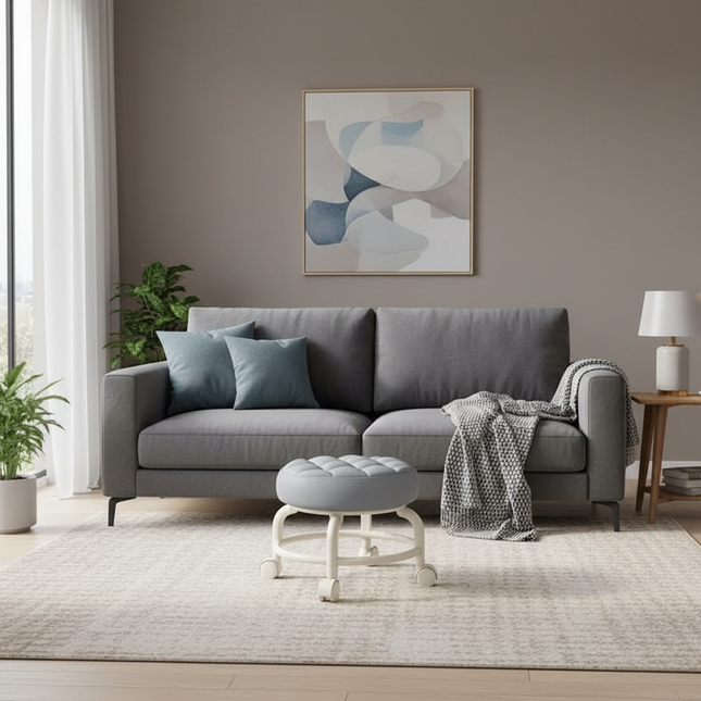 Universal wheel stool household pulley 360 degree rotation children's footstool small round stool - gallery 1