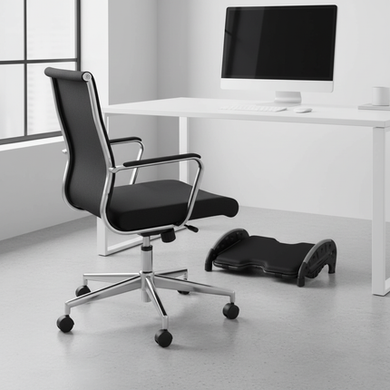 Under Desk Foot Rest Stool at Work with Removable Soft Warm Foam Cushion Ergonomic Foot Stool with Massage Texture Sturdy Office - gallery 1