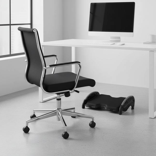 Under Desk Foot Rest Stool at Work with Removable Soft Warm Foam Cushion Ergonomic Foot Stool with Massage Texture Sturdy Office - gallery 1