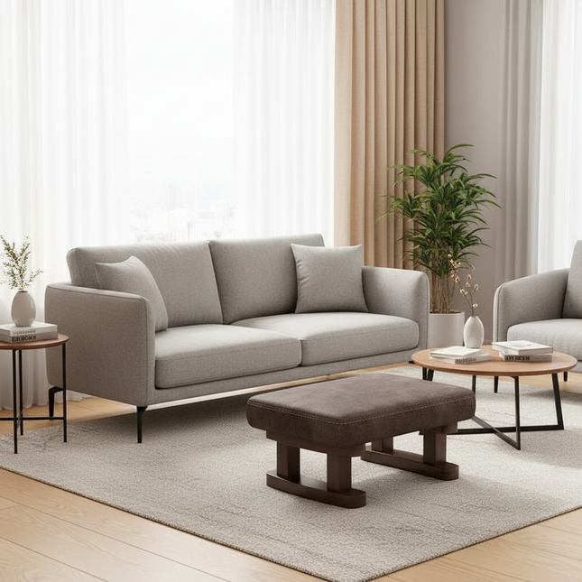 Colorful Small Wooden Stool with Non-Slip Pad Footrest Seat Square Household Living Room Hallway Sofa Tea Stools - gallery 1