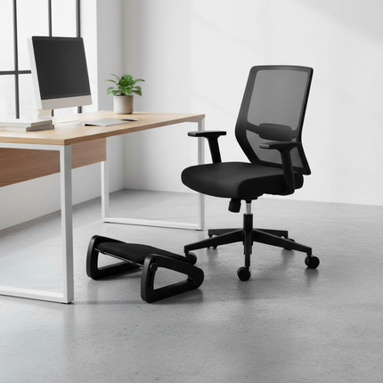 6 Height Adjustable Under Desk Footrest w/Comfort Sponge Pad Ergonomic Foot Stool Leg Rest Home Office Gaming Posture Correction - gallery 1