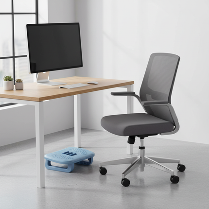 Foot Stool for Work Desk with 180 Degree Shake Design Massage Rollers Suitable for Working Gaming - gallery 1