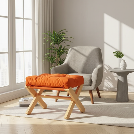 Household Small Stool Short Living Room Coffee Table Solid Wood Small Bench Leg Sofa Foot Suppot Door Shoes Changing Short Stool - gallery 1