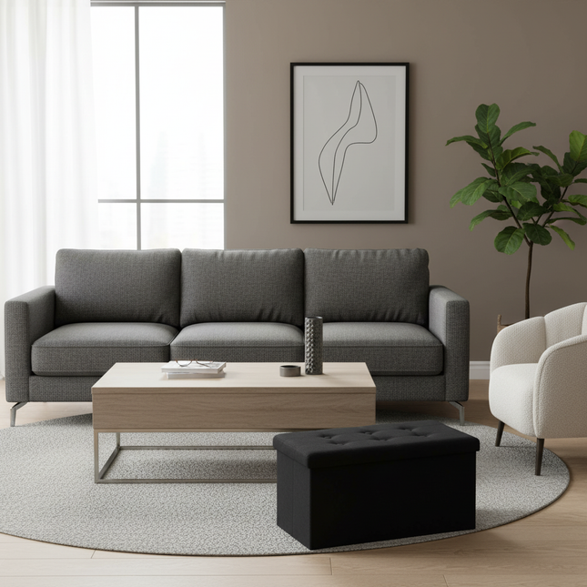 Folding Storage Bench Storage Chest Footret Coffee Table Paddled Stand Fake Leatherproof Anti- skidding Sofa Stool Makeup Stool - gallery 1