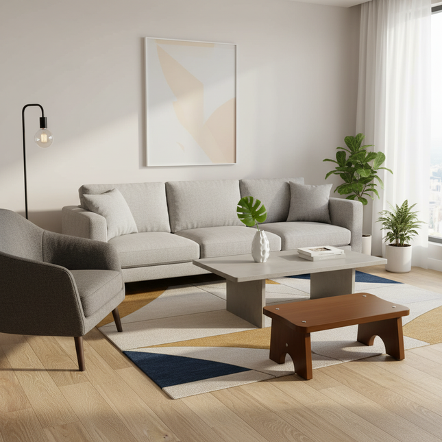 Bamboo Made Foot Stool for Bedside Vintage Step Stool Mini Get Up Anti Slip for Bedroom Bathroom Kitchen - gallery 1