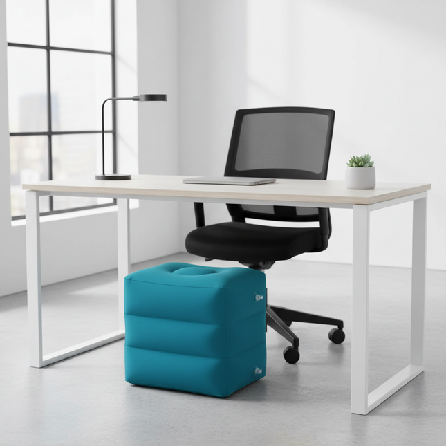 PVC Inflatable Travel Pillow Foot Rest Pillow Stool  Kids Airplane Bed Car Bus Adjustable Three Layers Height Adult Flight Foot - gallery 1