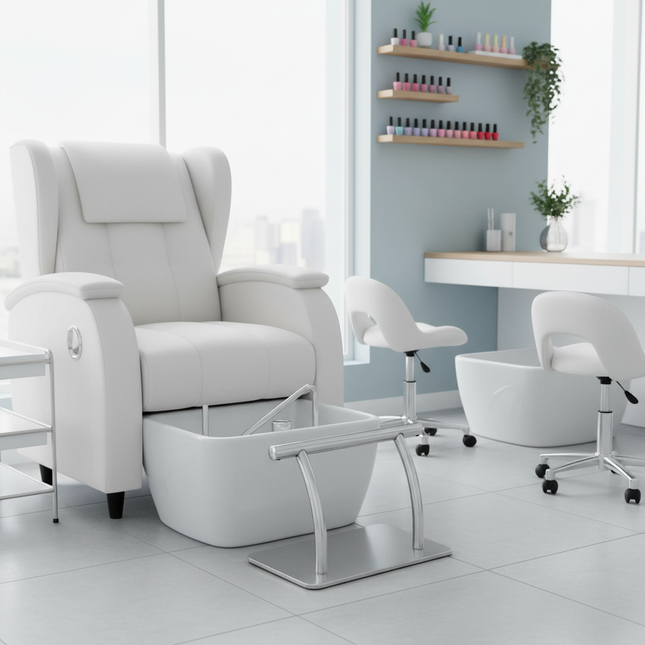 Stainless Steel Footrest Silver Chair Footrest Lightweight Floor Standing for Hair Salons Beauty Salons Homes Offices - gallery 1