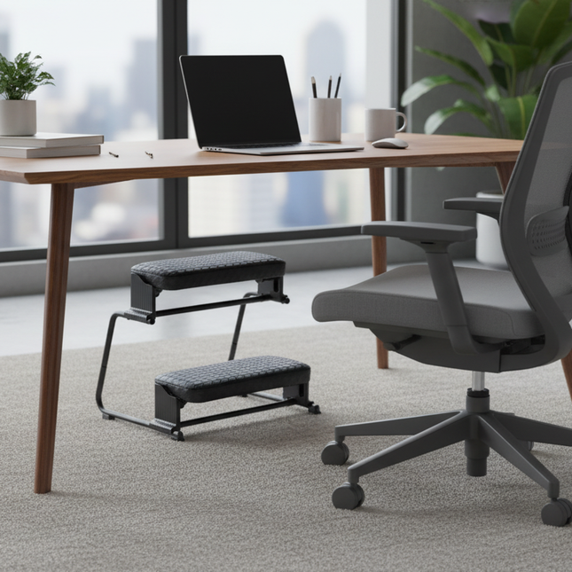 Ergonomic Adjustable Foot Rest Stool - Anti-Slip Office Footrest Pregnancy Safe Floor Pedal for Home/Work Desk Comfort - gallery 1