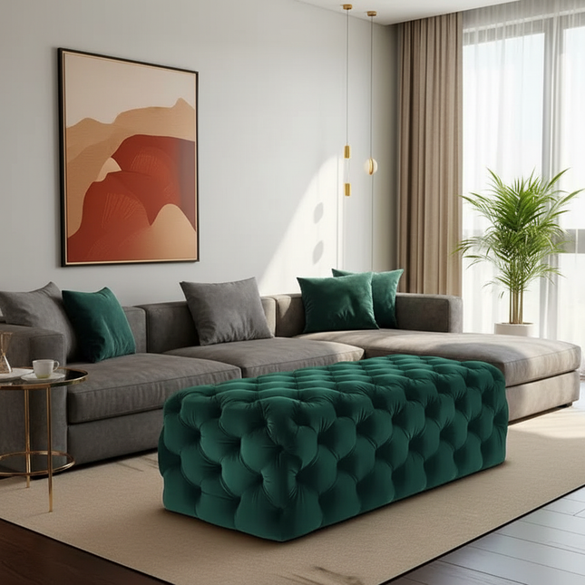 Nordic Multi-color Velvet Stools Living Room Furniture Resting Ottomans Home Entrance Bench Bedroom Bed End Shoe Changing Stool - gallery 1