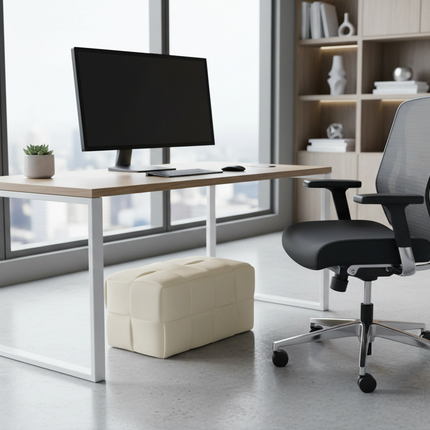 Foot Rest Soft and Comfortable Square Corduroy Woven Design Sofa Stool - gallery 1