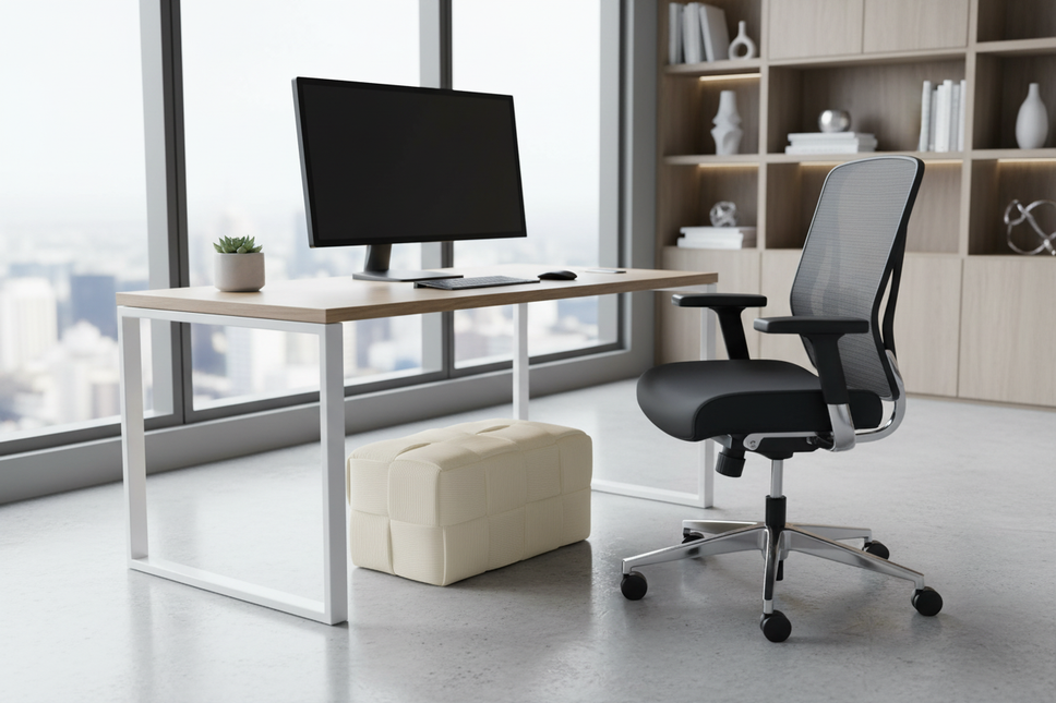 Foot Rest Soft and Comfortable Square Corduroy Woven Design Sofa Stool - gallery 1