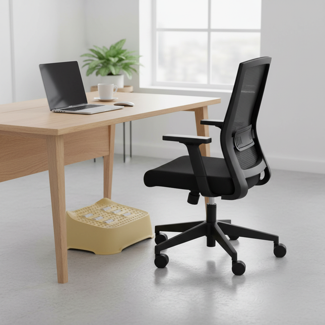 Footstool Under the Table Home Use Resting Legs Footrest Office Foot Pedal Stepping Board Office Comfort Footrest Creative Rolle - gallery 1