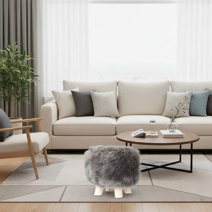 Adorable Shoes-changing Stool Plush Wooden Footrest Removable Chair Cover Soft Seat Cushion Home Decor Furnitu 가구 걸상 - gallery 1