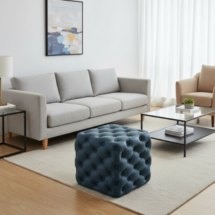 Light Luxury Velvet Foot Pedal Living Room Shoe Bench Creative Pull Buckle Hallway Ottoman High Elastic Sponge Dressing Stools - gallery 1