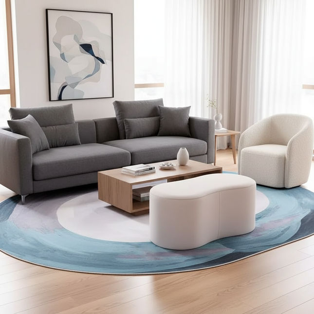 Luxury Stool INS Lamb Changing Wool Foot Stool Bedroom Pouf Nordic Shoe Ottoman Creative Design Living Room Floor Sofa Bench - gallery 1