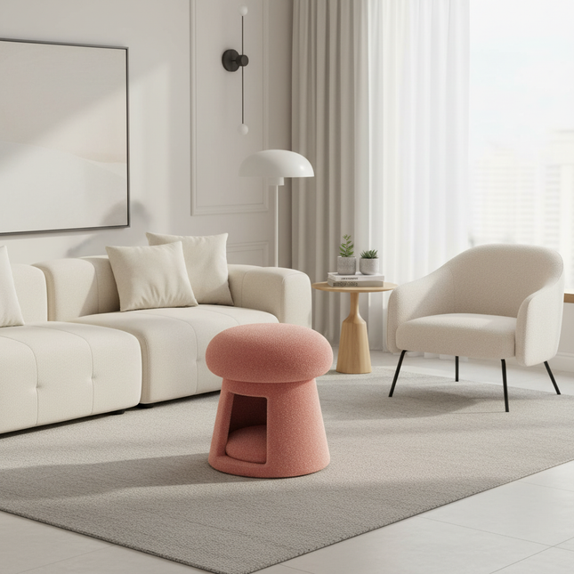 Nordic Living Room Ottomen with Cat Pet Nest Shoes Changing Stool Low Chair Bench Footrest for Hallway Entrance Decor Furniture - gallery 1