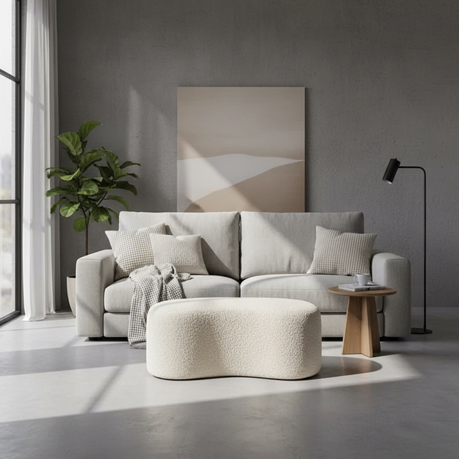 Luxury Stool INS Lamb Changing Wool Foot Stool Bedroom Pouf Nordic Shoe Ottoman Creative Design Living Room Floor Sofa Bench - gallery 1