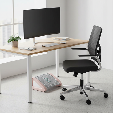 Feet Stool Chair Under Desk Footrest Foot Resting Stool with Massage Ergonomic Office Footrest Under Desk Height Adjustable - gallery 1