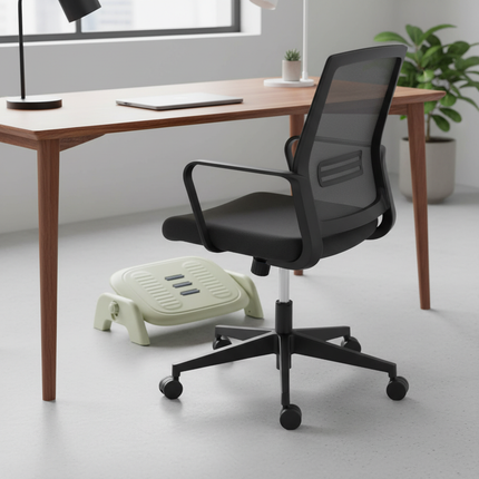 Massaging Footstool With Rollers Desk Footrest Adjustable Foot Rest With Non-slip Foot Pad Ergonomic Massage Foot Stool - gallery 1