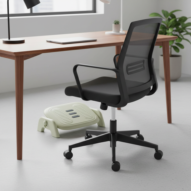 Massaging Footstool With Rollers Desk Footrest Adjustable Foot Rest With Non-slip Foot Pad Ergonomic Massage Foot Stool - gallery 1