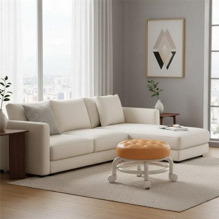 Premium Rolling Child Stool – Multi-Functional Shoe Changing Seat With Universal Wheels. Space-Saving & Stylish - gallery 1