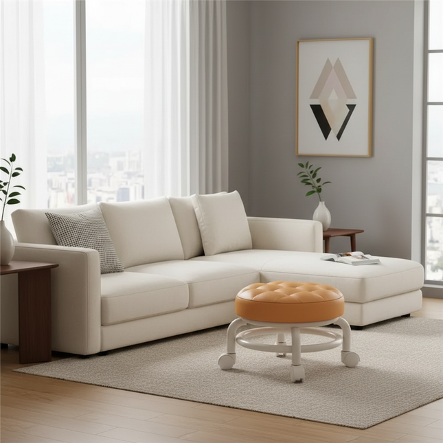 Premium Rolling Child Stool – Multi-Functional Shoe Changing Seat With Universal Wheels. Space-Saving & Stylish - gallery 1