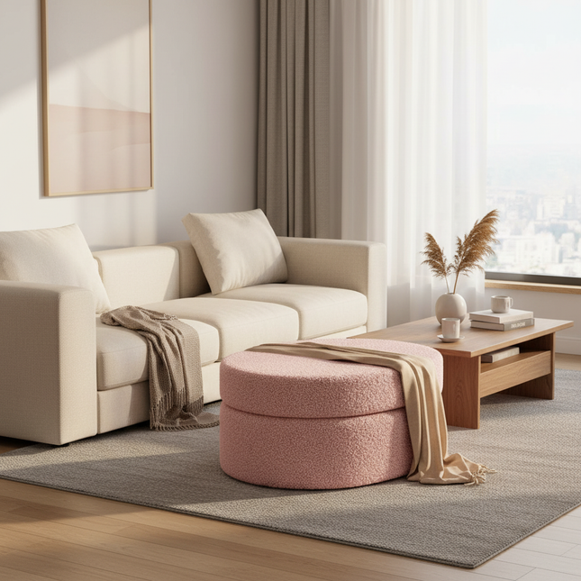 Home Furniture Stool Creative Storage Boxes Lamb Cashmere Hallway Bench Advanced Foot Seat Multifunctional Shoe Changing Stool - gallery 1