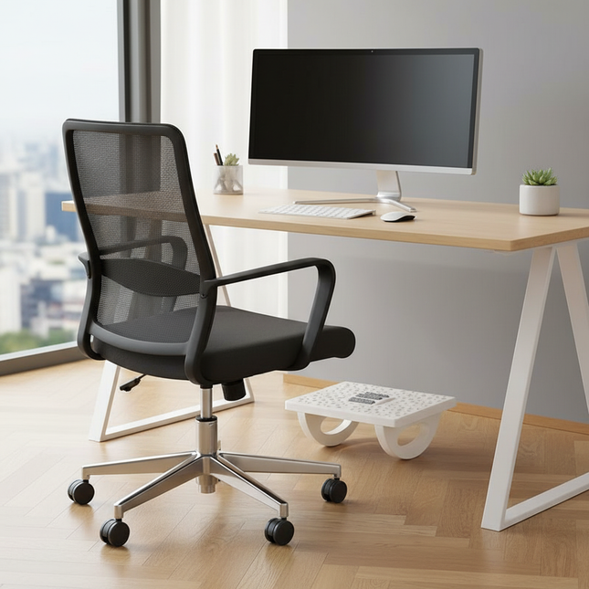 Foot Rest Under Desk Rocking Footstool with Massage Rollers Foot Rest Foot Relaxation Circulation for Home Study Office Work - gallery 1