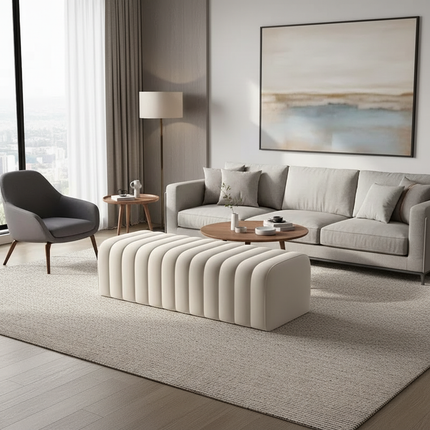 Bed end stool, bed bed, sofa, bedroom, simple long strip shoe changing stool, dressing room, design sense, sofa stool - gallery 1