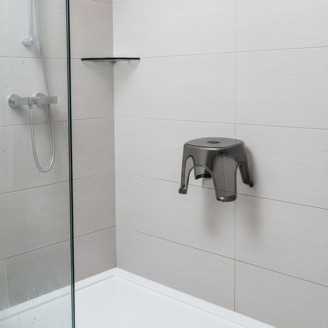 Clear Shower Foot Stool Non-slip Waterproof Transparent Stool Clear Stool for Bathroom Bedside Small Shower Spaces Corner Bench - gallery 1