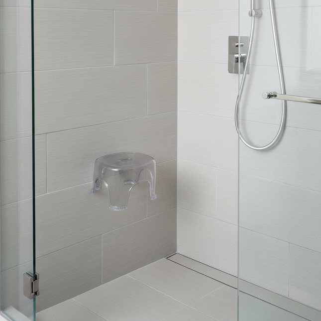 Acrylic Bathroom Stool Shoe Foot Rest Non Slip Shower Stool Bench Shoe Change Stool Household Transparent Seat for Living Room - gallery 1