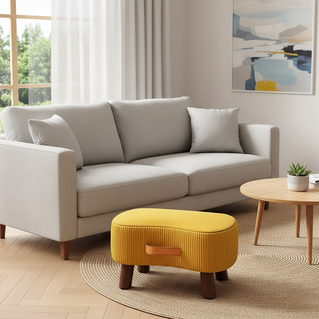 Potable Small Wood Chair Household Shoe Changing Stool Sofa Living Room Foot Rest Stool Tea Table Children Bathroom Footstool - gallery 1