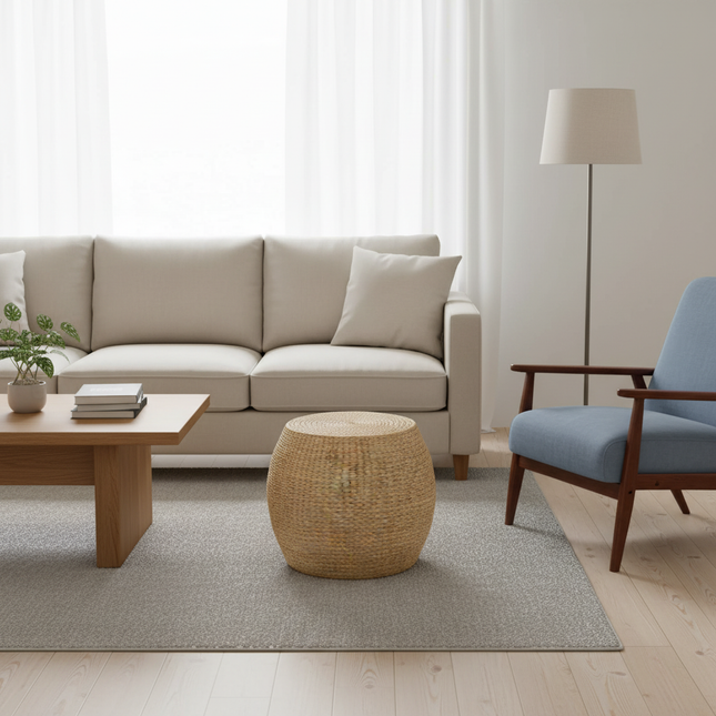 Straw Pier Changing Shoe Stool Tatami Round Stool Hallway Ottoman Furniture For Home Hand Woven Bedroom Rattan Chair Modernity - gallery 1