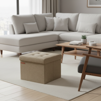 SONGMICS 41cm Bench with Storage Folding Seat Chest Storage Box Footstool Base - gallery 1