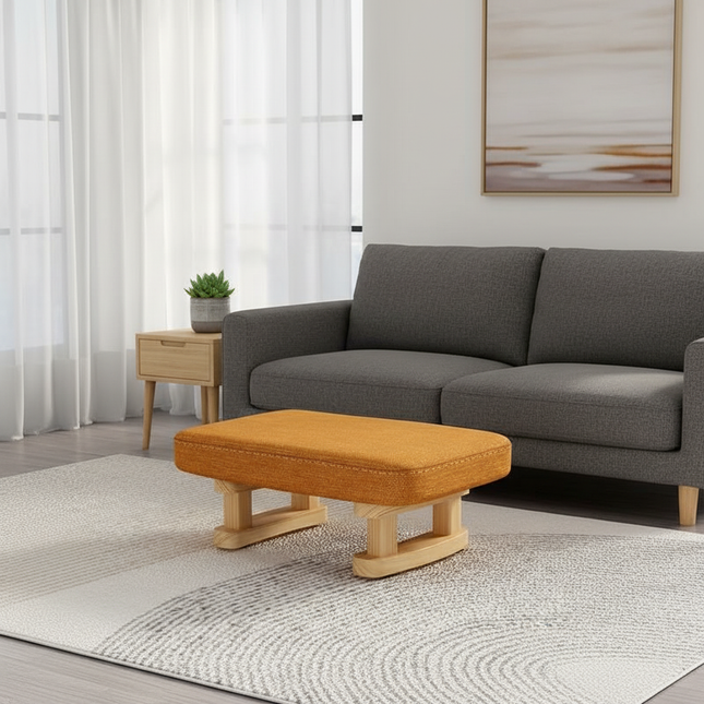 Colorful Small Wooden Stool with Non-Slip Pad Footrest Seat Square Household Living Room Hallway Sofa Tea Stools - gallery 1