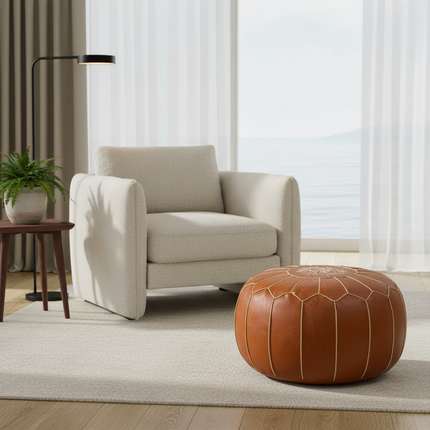 Unstuffed Pouf Cover under Desk Bedroom Decor Foot Rest Cover Large Embroider Craft Foot Rest Patio Seat Cover Footstool Cover - gallery 1