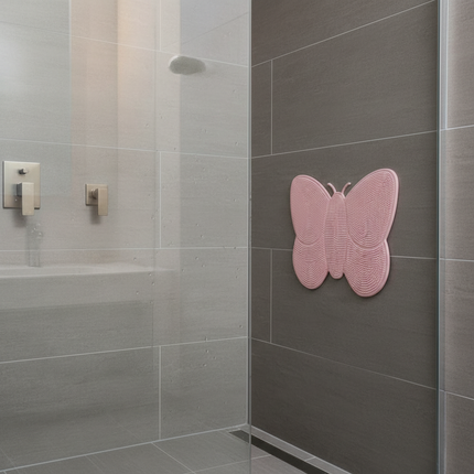 Butterfly Washable Shower Floor Mat Massage and Clean Feet Bathroom Shower Foot Scrubber Mat Foot Cleaner Brush - gallery 2