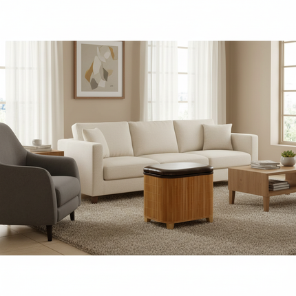 Japanese Solid Wood Small Square Stool with Storage Box Sundries Toys Organizer Household Hallway Shoes Change Footstool Ottoman - gallery 2