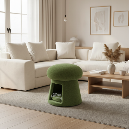 Nordic Living Room Ottomen with Cat Pet Nest Shoes Changing Stool Low Chair Bench Footrest for Hallway Entrance Decor Furniture - gallery 2