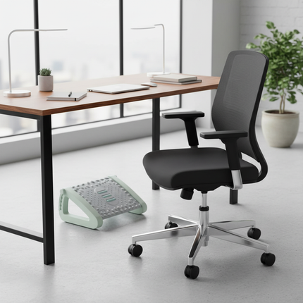 43*32cm Office Stool Footrest With Ergonomic Design Relieve Pressure Improve Comfort Footstool Massage Rollers For Office Space - gallery 2