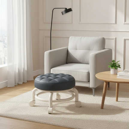 Premium Rolling Child Stool – Multi-Functional Shoe Changing Seat With Universal Wheels. Space-Saving & Stylish - gallery 2